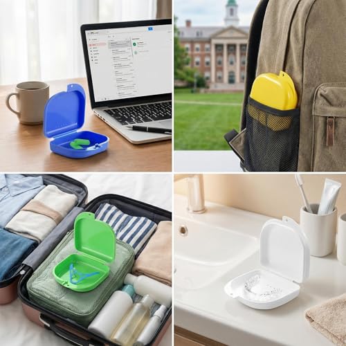 Braces Box, Pack of 3 - Practical and Hygienic Storage Box for Braces, Prostheses and Mouth Guard - Fun Colours for Children and Adults