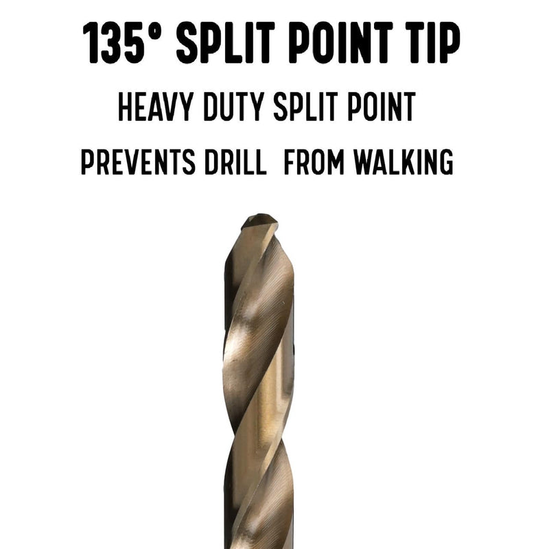 Drill America - DWDCO1/4 1/4" Cobalt Drill Bit (Pack of 12), DWDCO Series 1/4 in