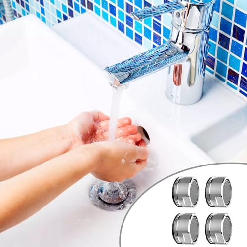Pack of 4 Aerators for Taps M24 - Stainless Steel Tap Attachment for Kitchen and Bathroom - Aerator Insert D24 mm with Fine Sieve and External Thread