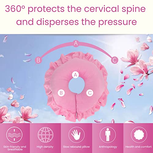Dioche U Shaped Neck Support Cushion | Soft Table Bed Face Pillow for Beauty Salon & Spa Massage | Ergonomic Cervical Support with 360° Pressure Relief | Luxurious Travel Neck Pillow