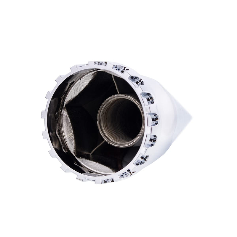 United Pacific 10569 33mm x 4 ¾” Chrome Plastic Super Spike Thread-On Nut Covers Caps, 33mm Thread-On Lug Nut Fitting, Truck Accessories - Pack of 10