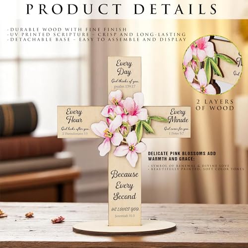 Christian Gifts for Women – God Says You Are Sunflower Plaque, 2-Layer Wood Religious Desk Decor, Faith-Based Inspirational Gift, Sunflower Gifts for Women, Encouragement, Baptism Gift, Teacher Desk Decor (CL Christian Cross For Men)