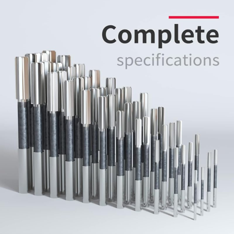 DRINYOUNG H7 straight shank chucking reamers, 4-piece carbide set in 3/8", 1/2", 5/8", and 3/4" sizes