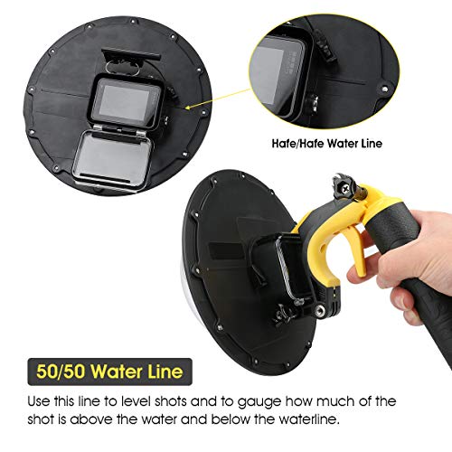 Dome Port for GoPro Hero 7 6 5 Black, Underwater Dive Camera Dome Port with Waterproof Housing Case Trigger Floating Hand Grip Waterproof 98ft/30m for Go Pro Accessories GoPro Hero 7/6/5 Black