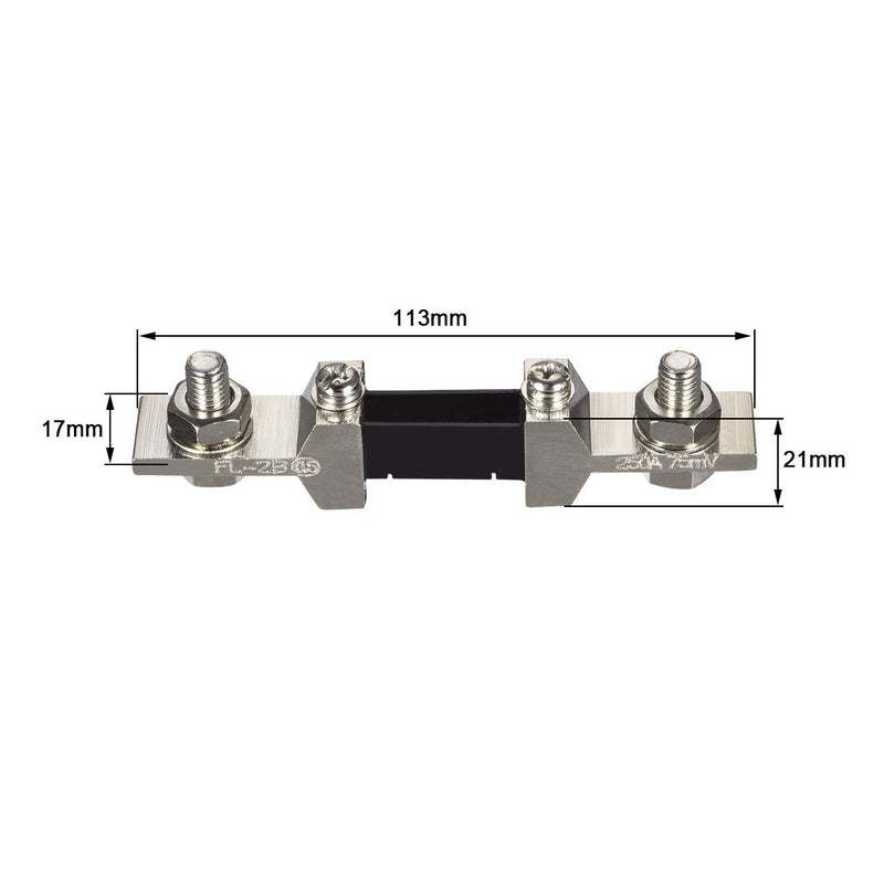 [Australia - AusPower] - uxcell Shunt Resistor 250A 75mV for DC Current Ammeter Analog Panel Meter External FL-2 Shunt Divider 