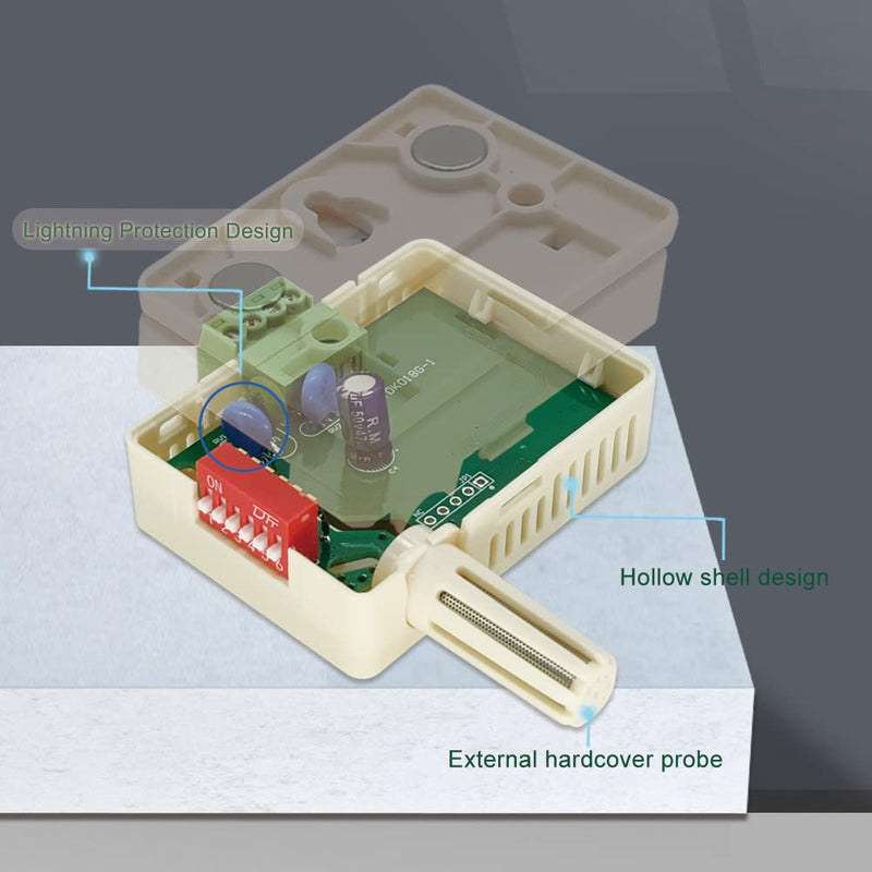 [Australia - AusPower] - Temperature and Humidity Sensor Combined Transducer with Modbus RS485, Industrial High Accuracy Monitoring Sensor RS485-S 