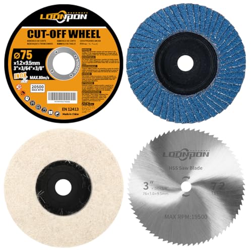 Mini Angle Grinder Accessories, 76mm Cutting Discs, Flap Discs, Polishing Discs, for 12V Angle Grinder, for DIY Work 76mm-20pcs-a set