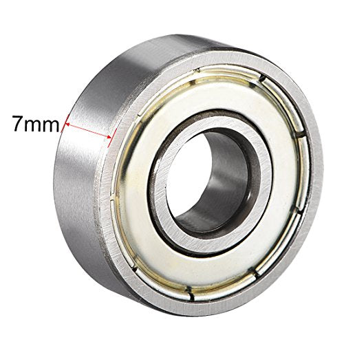 sourcing map 608ZZ Deep Groove Ball Bearing Double Shield 608-2Z 80018 8mm x 22mm x 7mm High Carbon Steel Z1 Bearings (Pack of 20) 608Z (8*22*7) Pack of 20