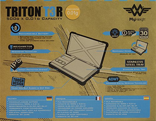My Weigh Triton T3R 500g x 0.01g Rechargeable Pocket Scale