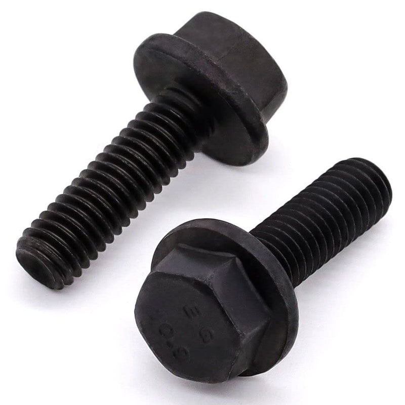 [Australia - AusPower] - Glvaner M10-1.5 x 35mm (10 pcs) Alloy Steel Flanged Washer Head Hex Bolts, Extra-large Washer Head, 10.9 Grade Black Oxide Finish GB5789 Full Thread 