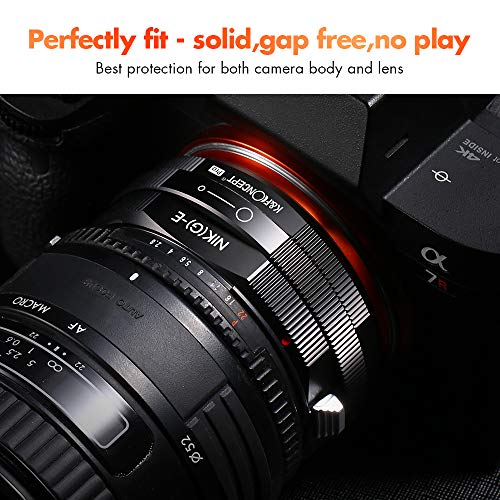 K&F CONCEPT Lens Mount Adapter, G Mount F/AI/G Lens to E-Mount/NEX Camera Body Mount Adapter with Matting Varnish Design