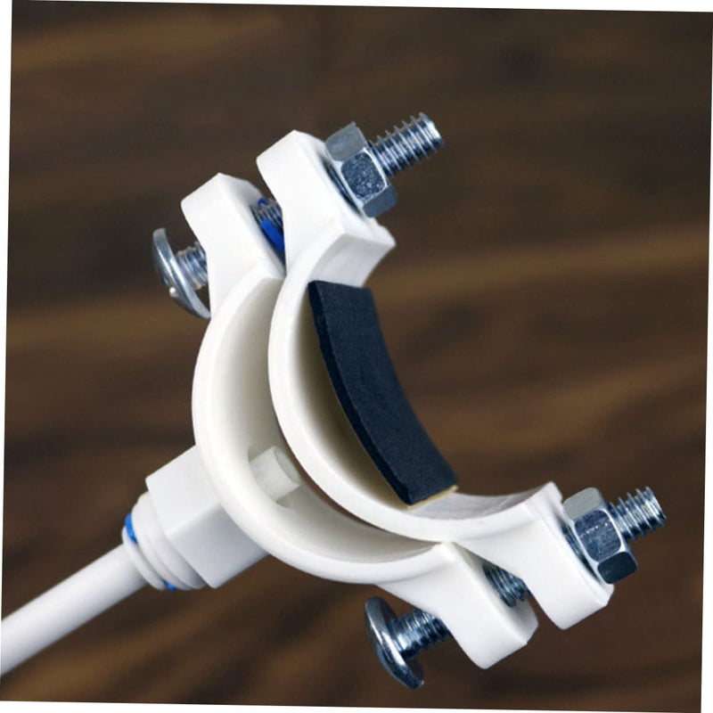 [Australia - AusPower] - OSALADI Mounting Accessories Water Filter for Sink RO Water Filter Water Filter Drain Seat Clamp 1/4 Inch Quick Connect Water Filter Valve Clamp Pom Water Filter Clip White 
