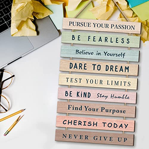 HPUINB Inspirational Quotes Wall Art,Inspirational Wood Sign,Rainbow Motivational Quote Wall Decor for Nursery,Be Kind Positive Phrases Wall Decorations For Kids Bedroom Decor Morandi