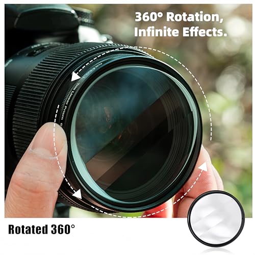GREEN.L 77mm Motion Blur & Ghost Effect Filter — 360° Rotatable Bilateral Prism for Creative Photos & Videos, Premium Optical Glass with Case & Cloth
