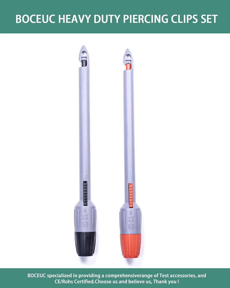 [Australia - AusPower] - Heavy Duty Wire Piercing Probe Insulation Piercing Clip Set Push on 4mm Push Banana Plug Multimeter Test Leads Multi Testers Needle Accessories 4mm Plug(Extended Edition) 
