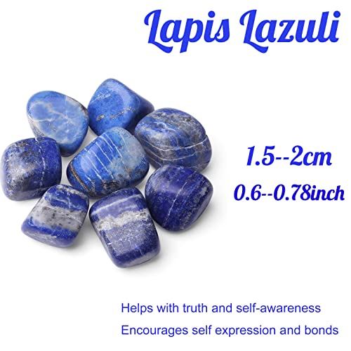 Lapis Lazuli Tumbled Polished Natural Healing Crystals Stones Bulk Stones Crystal for Energy Reiki Tumbling Cabbing Balancing Decoration Gemstones Crystal Healing Meditation Therapy Gift Lapis Lazuli 100g