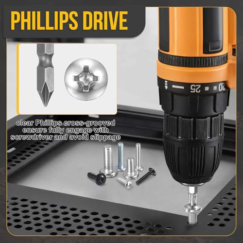 DTGN M2, M2.5 and M3 Phillips pan head machine screw assortment with nuts and washers, 304 stainless steel 720-piece set