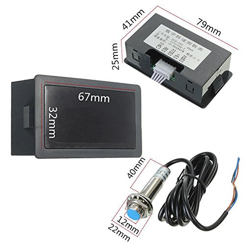 [Australia - AusPower] - Car Blue 0.56 LED Display 4 Digital Tachometer RPM Speed Meter Hall Effect Proximity Switch Sensor NPN Kit 