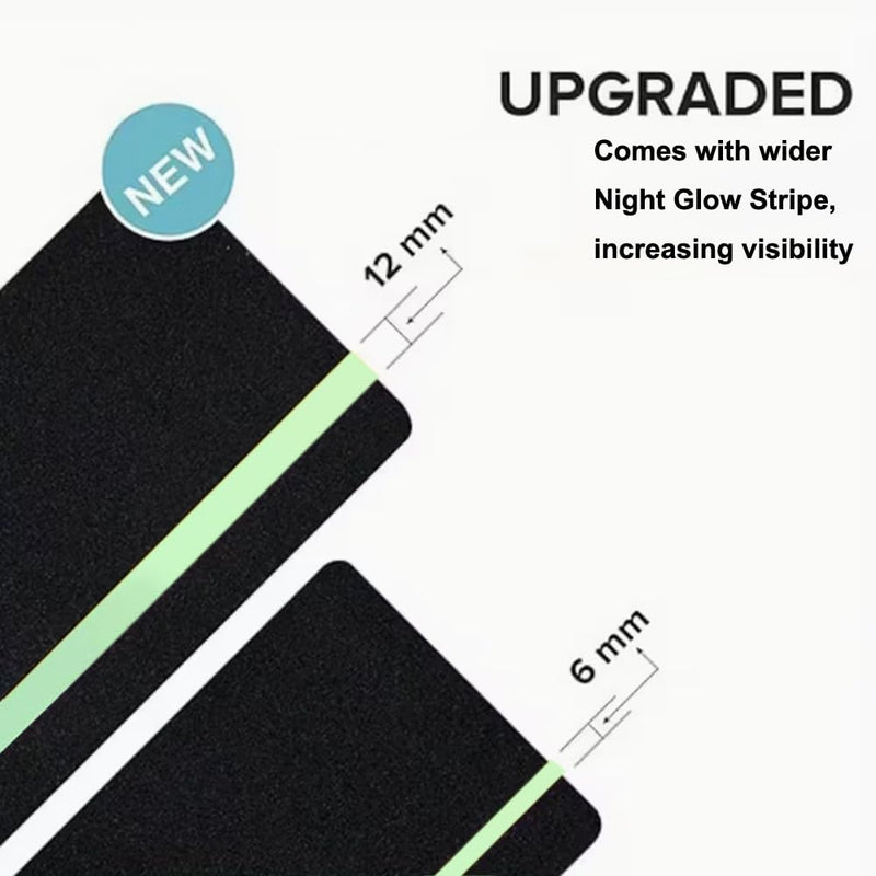 5Pack Anti Slip Traction Tape with 12mm Glow in the Dark, 6 inch x 30 inch, Non-Slip Grip Adhesive Tape to Indoor or Outdoor Stair,Tubs, Boats, Safety Grip Tape Non Skid for Stair Steps #02Black with Glow in Dark 6 inch x 30 inch 5pcs