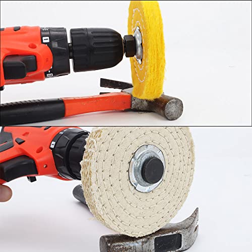 4 Inch 4in / 100 mm Polishing Discs with 1/2 Inch in in / 12.7 mm Pin Hole with 2 Sets 1/4 Inch Shank for Drilling - Pack of 5 Polishing Discs