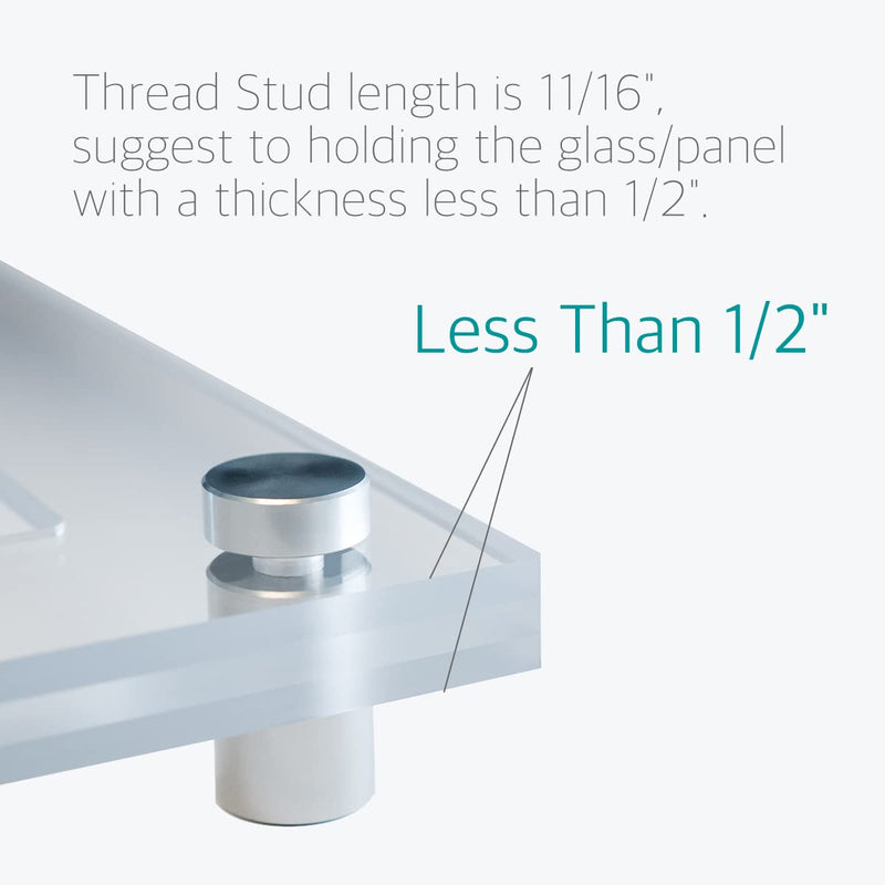 Standoff Screws for Acrylic - 1 x 2 Inch Sign Standoff Mounts Screws by Lantee, Stainless Steel, 25 x 50mm, 20 Pcs 1" x 2" / 25 x 50mm Silver