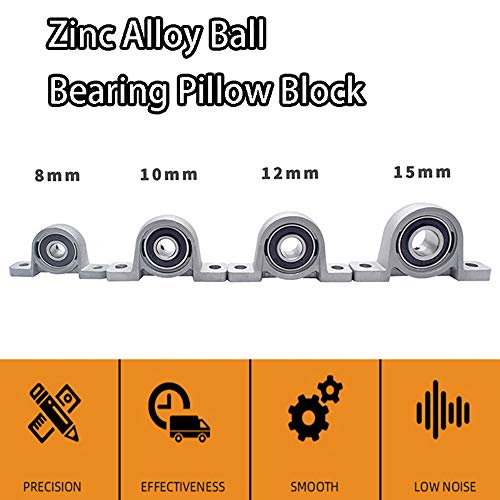 4PCS Ball Mounted Pillow Block Insert Bearing Zinc Alloy KP000（10MM） 4 KP000（10MM）