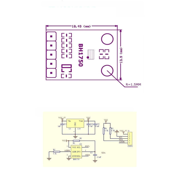 [Australia - AusPower] - 3Pcs BH1750 BH1750FVI Light Intensity Illumination Module Digital Optical Intensity Illumination Sensor for Arduino 