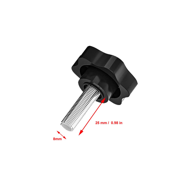 [Australia - AusPower] - 4 Pack M8 x 25mmThread Replacement Star Hand Knob Tightening Screw for Umbrella Base Replacement (4 Pack) 