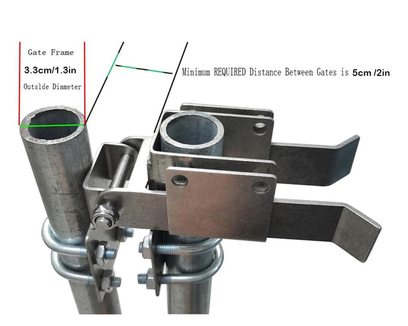 Chain Link Residential Strong Arm Double Gate Latch,Use This Double Gate Latch Where 2 Gates Swing Together.The Minimum Distance Between Doors is 2 ",Chain Latch for 1-1/4" Gate Frames Pipe Sizes.