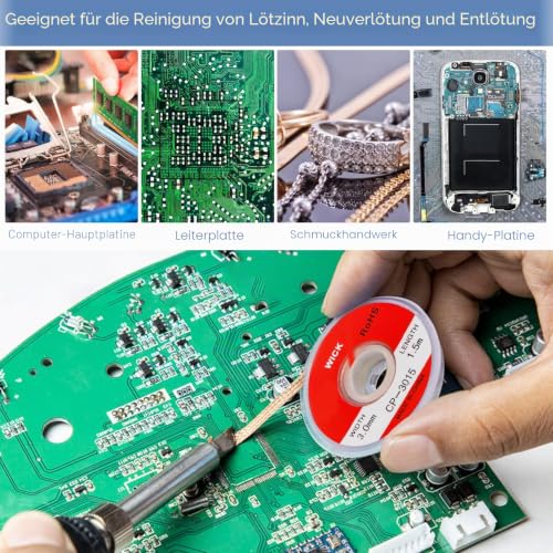 7 Rolls Desoldering Braid Desoldering Wire with Flux Soldering Wick Desoldering Braid Wire Desoldering Braid Wire Solder Solder Remover for Soldering Iron Station (Size: 1.0/1.5/2.0/2.5/3.0/3.5mm)