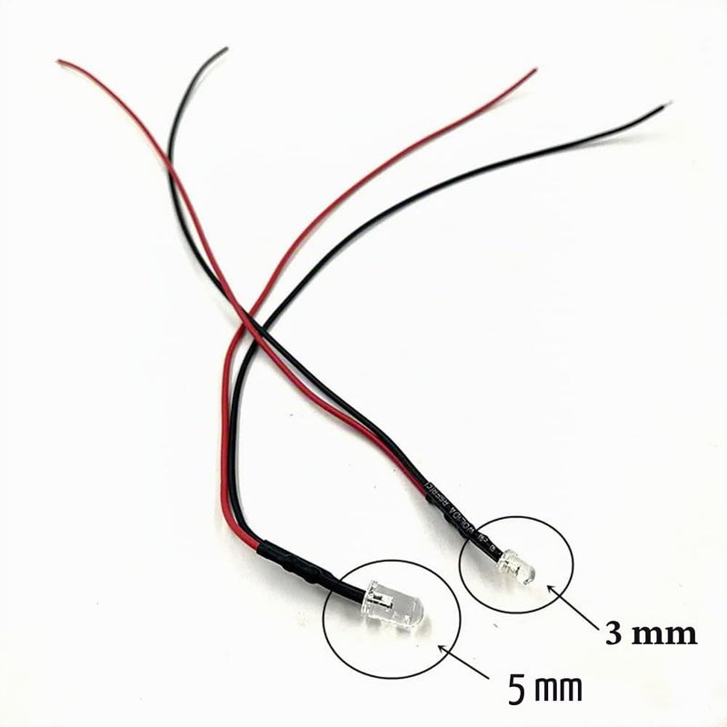 Pack of 35 (7 Colors x 5 Pieces) 5 mm Candle Flickering Lights LED Diodes Pre Wired 7.9 Inch DC 9-12 V Lights Assortment Emitting Bulb Lamp Set Variety Color Warm White Red Yellow Green Blue Orange 7 Colors Candle Flickering 5MM