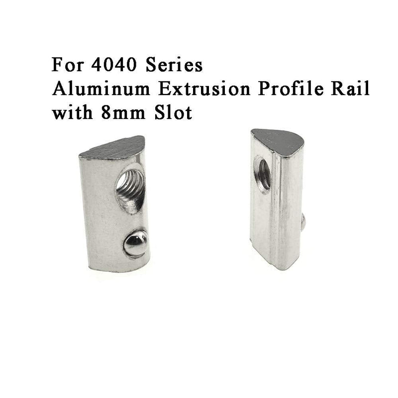 [Australia - AusPower] - 4040 Series M6 T Slot Nuts Roll-in Spring Ball Loaded Elastic Nuts 15 Pack Carbon Steel for 4040 Series Aluminum Extrusion Profile Rail with 8mm Slot for 3D Printer 4040 Series M6 15Pieces 