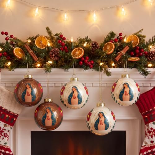 Civaner 6 Pcs Our Lady of Guadalupe Christmas Ornament, Catholic Decoration Virgin Mary
