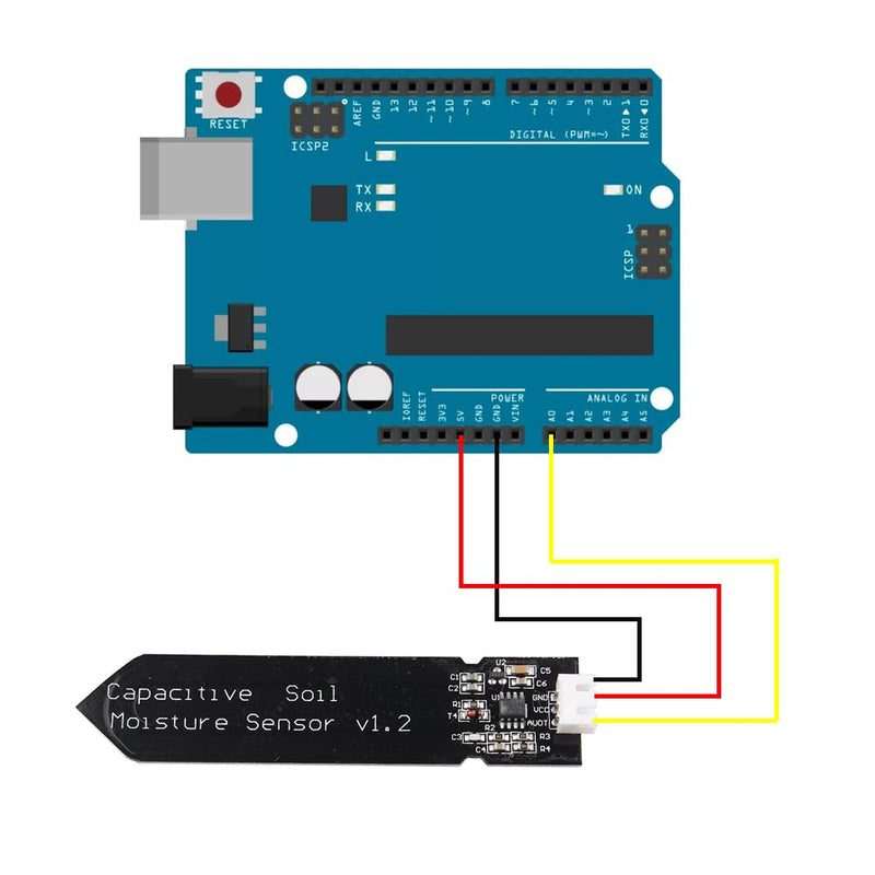 [Australia - AusPower] - 5PCS Capacitive Analog Soil Moisture Sensor Module 3.3~5.5V Corrosion Resistant Humidity Detection Sensors DIY Electronic for Arduino for Raspberry Pi 