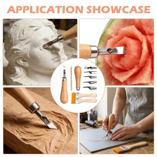 16 Piece Lino Cutting Tools Kit Lino Printing Tool Set & Wood Carving Kit