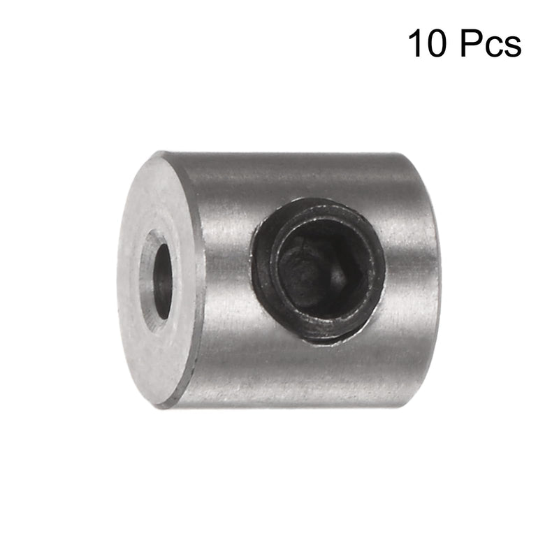 [Australia - AusPower] - uxcell 10pcs Set Screw Collars 2mm Bore Stainless Steel Shaft Collars, 7mm OD, 7mm Width, Landing Gear Stopper Wheel Collar 