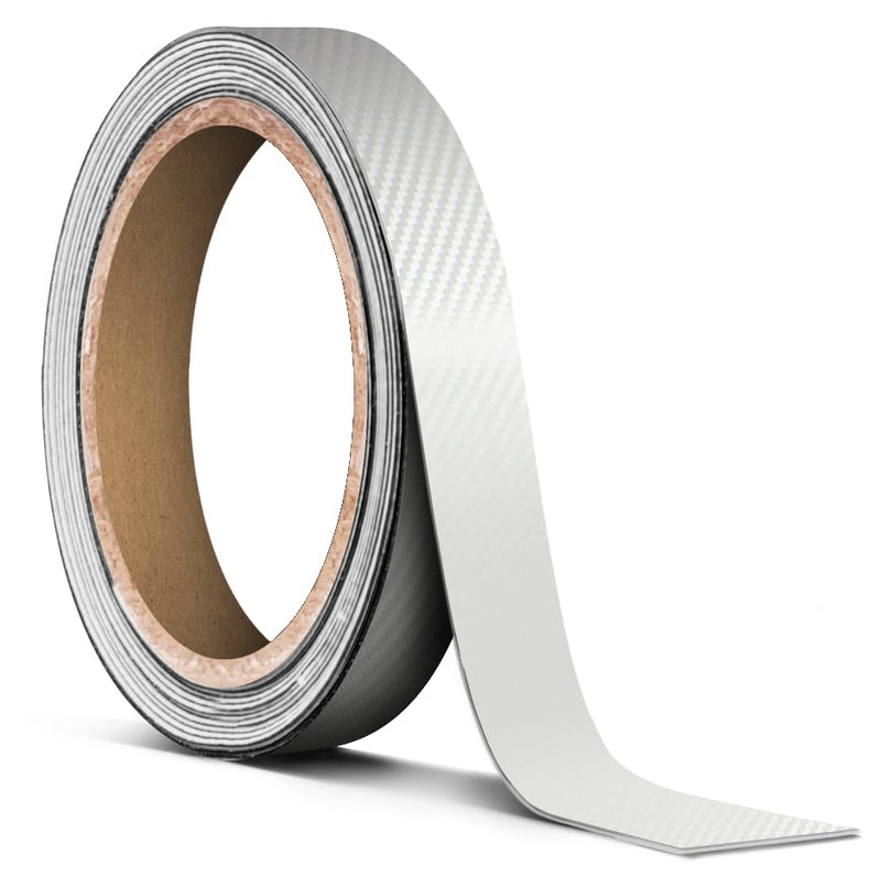 VViViD White Carbon Air-Release Adhesive Vinyl Pinstripe Tape Roll (½ Inch x 20ft) 1/2” x 20ft