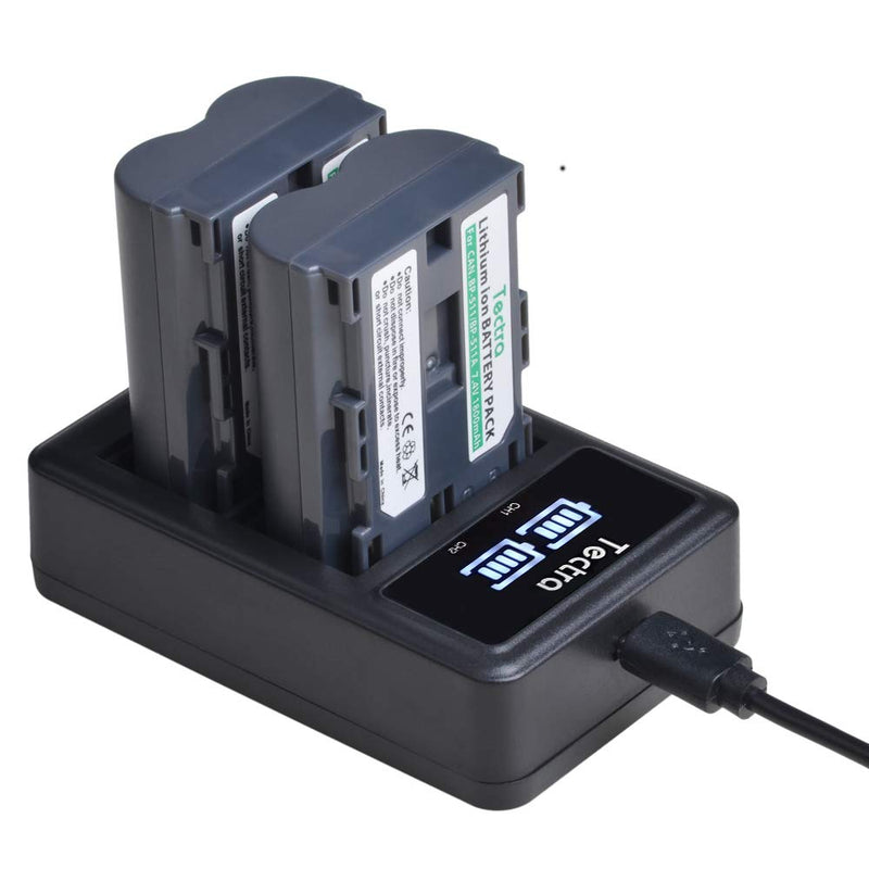 [Australia - AusPower] - 2-Pack BP-511 BP-511A Battery and LED Dual Battery Charger for Canon EOS 5D 10D 20D 20Da 30D 40D 50D 300D D30 D60 Rebel PowerShot G1 G2 G3 G5 G6 Pro 1 Pro 90 Pro 90IS 