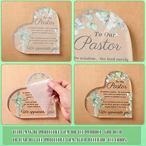 Gerrii Pastor Appreciation Gifts Acrylic Heart Plaque, Leaf