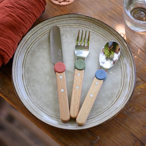 Opinel Le Petit Gourmet 3 Piece Children’s Cutlery Set (Coral) Coral