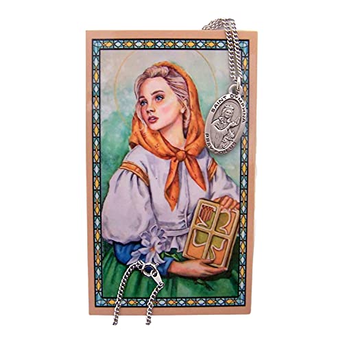 St Dymphna Prayer Card With Medal Pendant Charm Patron Saint Catholic Christian