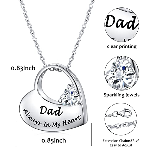 S925 Sterling Silver Urn Necklace for Ashes Cremation Memorial Keepsake Pendant Necklace Jewelry for Women Heart/Dad