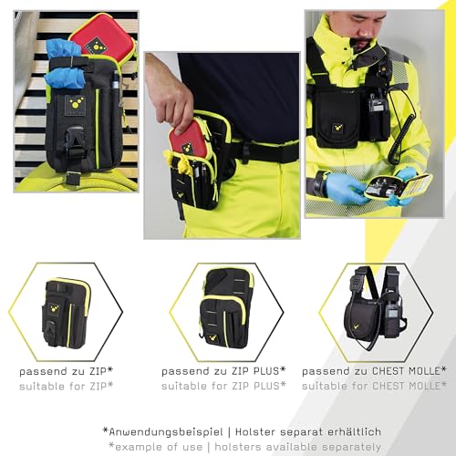 tee-uu Ampusafe Small | Red | Compact Ampoule with 8 Slots | Very compact, flat design: only 10 x 2.7 x 10 cm, made of shock-resistant EVA hard foam, zip, Velcro fleece outside
