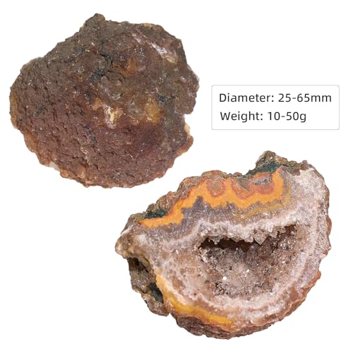 Natural Agate Stone Geodes Raw Agate Geode Mineral Specimen 0.98"-2.56" (0.02-0.11 lb)