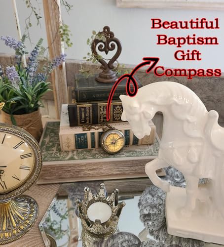 Trust in The Lord With All Your Heart - Proverbs 3:5-6 Quote Engraved Compass With Wooden Box, Greeting Card, Gift Compass, Graduation Day Gifts 2024 for Women Men Boys Girls #1 Trust in The Lord Compass -Proverbs 3: 5-6