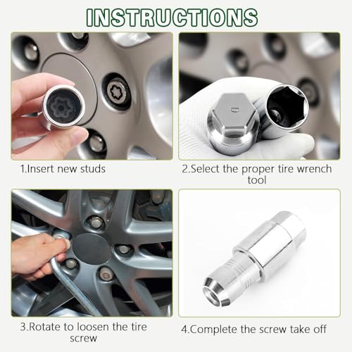 Surosha D-Wheel locking lug nut removal tool and professional lug nuts key in black metal finish