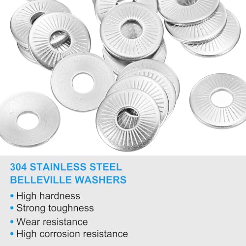 PATIKIL M5x16mm 304 stainless steel Belleville spring flat washers, 100-piece set