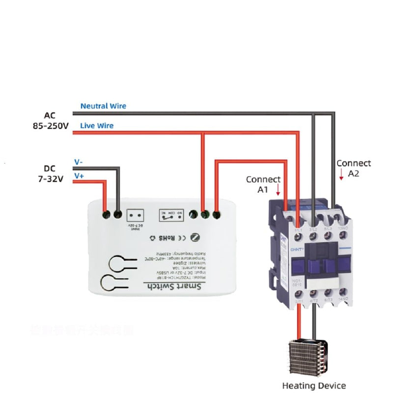 [Australia - AusPower] - Zigbee Temperature Sensor Switch with Waterproof Probe,Phone App Remote Monitor Temperature,10A Dry Contact Relay Switch,Tuya Zigbee Hub Needed 