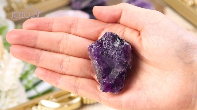 JOHOUSE 6 PCS Amethyst Crystal with Jar, 0.66LB Raw Quartz Purple