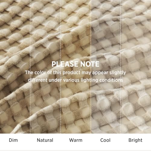 Bedsure Cooling Waffle Blanket for Hot Sleepers, Warm Taupe, Throw XL 02 - Warm Taupe Throw XL (50" X 70")
